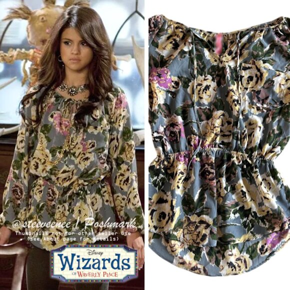 RARE Floral Rose Print Blouse ASO Alex Russo - Picture 1 of 8